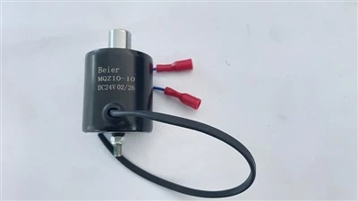 Solenoide tubular horizontal de 24 V CC con salida de cable lateral